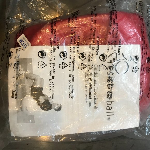 Red New Prof. quality Stability Ball with Base - Picture 4 of 7